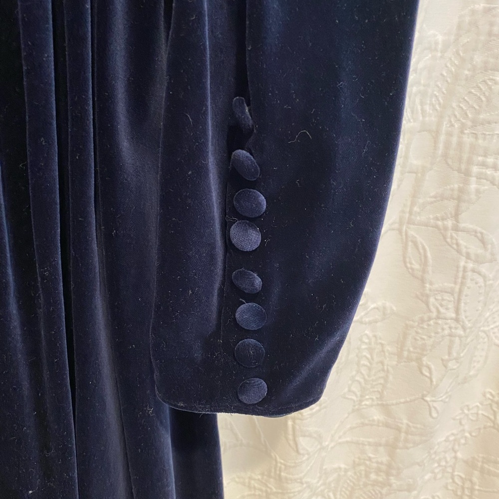 Beautiful Blue Velvet - Laura Ashley Full Length Dress Size 8 - Picture 13 of 13